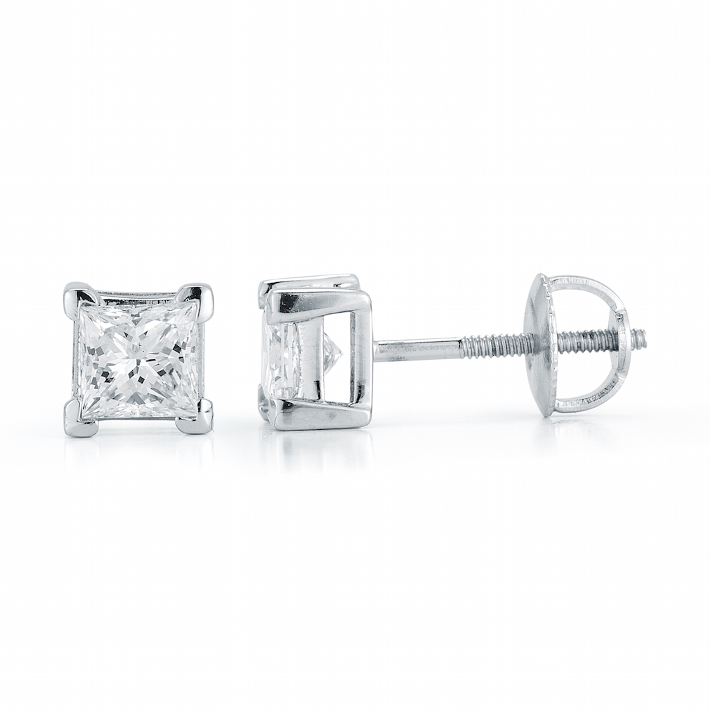 Tiffany Solitaire Diamond Stud Earrings in Rose Gold, Size: .22
